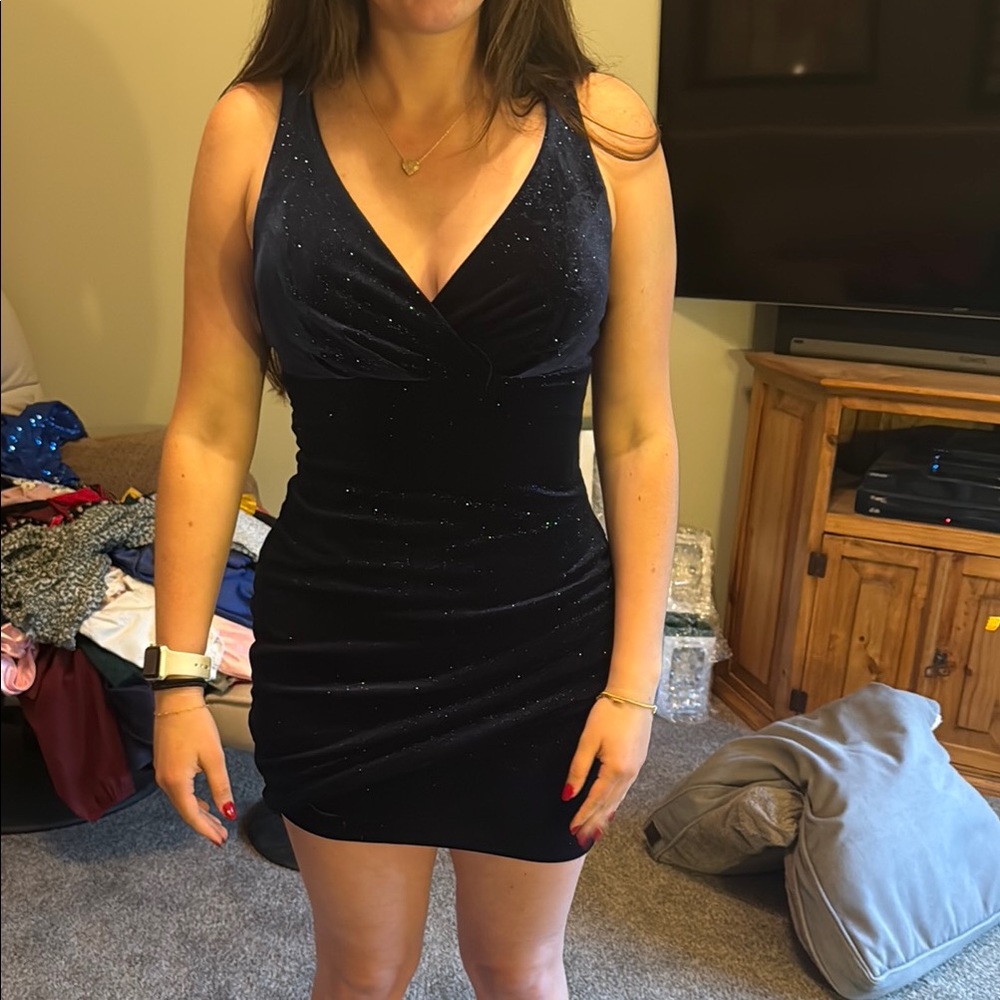 Emerald Sundae Black Ruched Bodycon Mini Dress